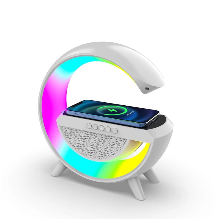 G Shaped Rgb Light Table Lamp With Wireless Charger
